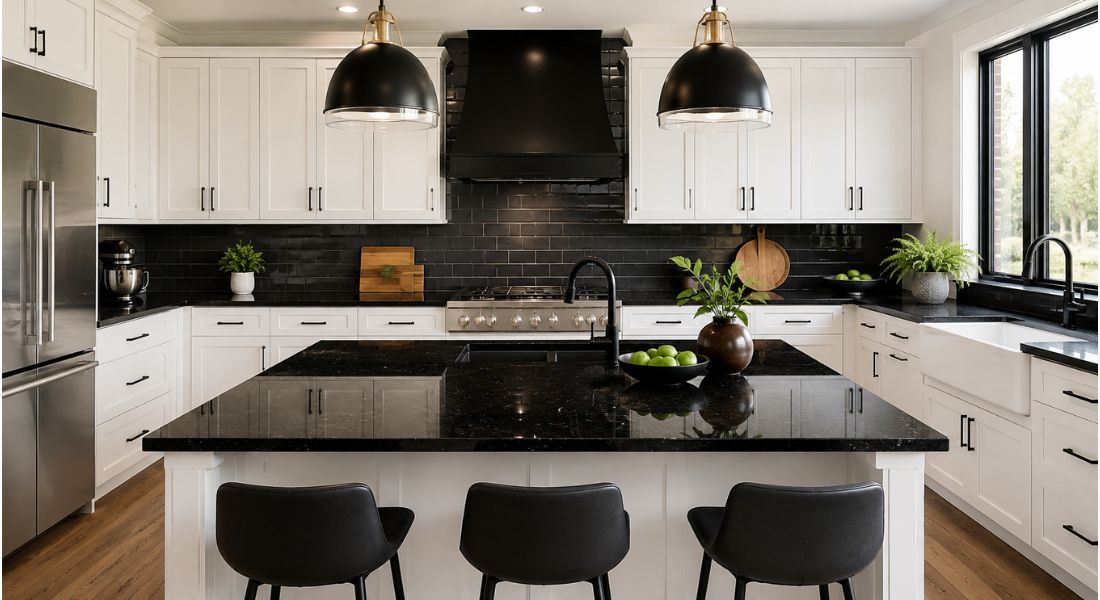 White Cabinets With Black Countertops: How to Get the Contrast Right?